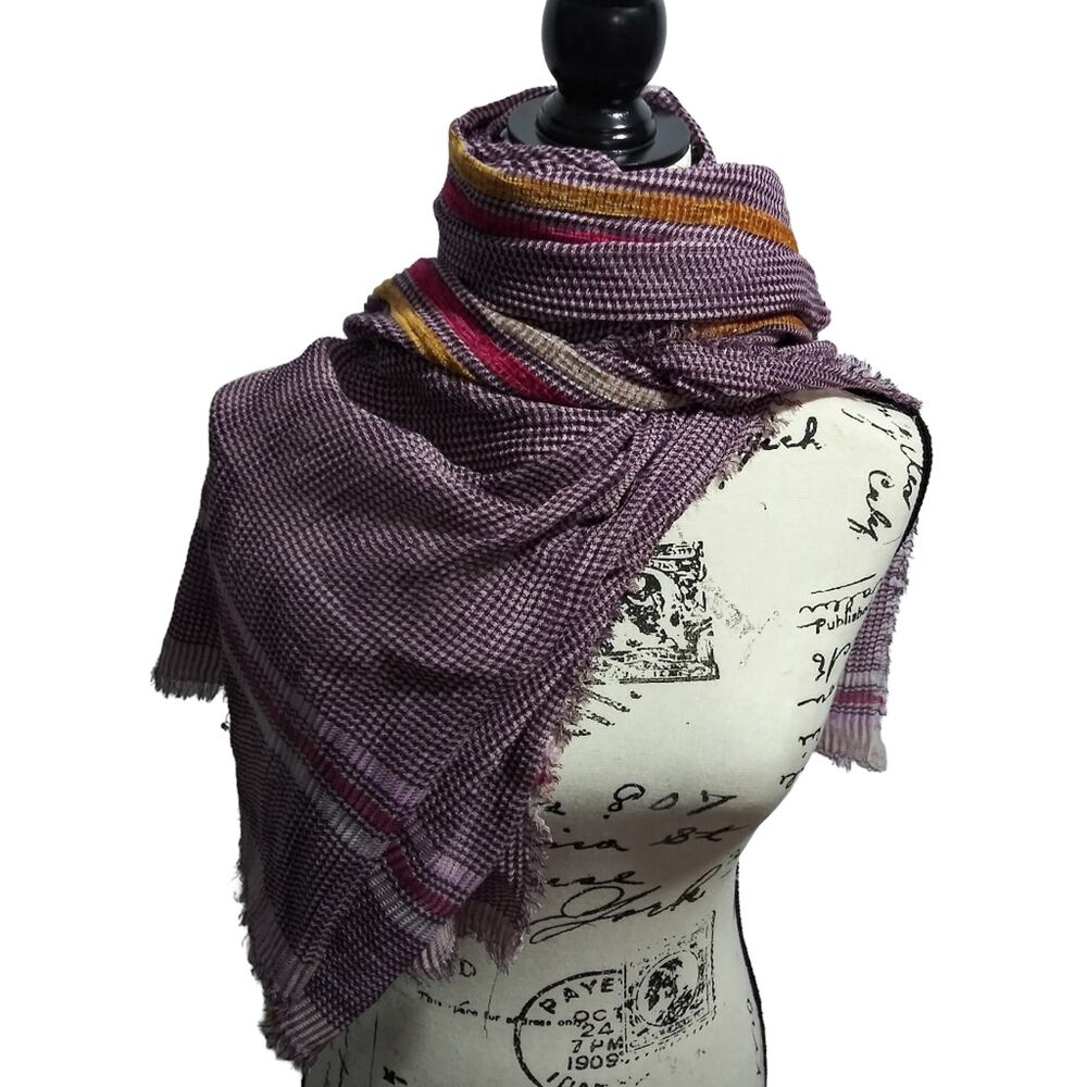 CollectionEighteen Purple Plaid Shawl Wrap Scarf Size OS - Picture 3 of 7